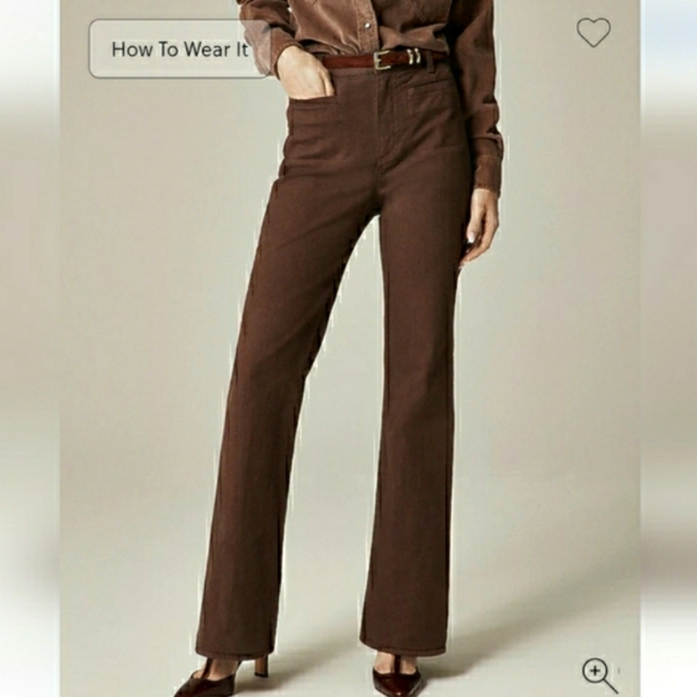 NWT J.Crew Vintage Flare Pant in Washed Twill Size 27 in Antique Brown